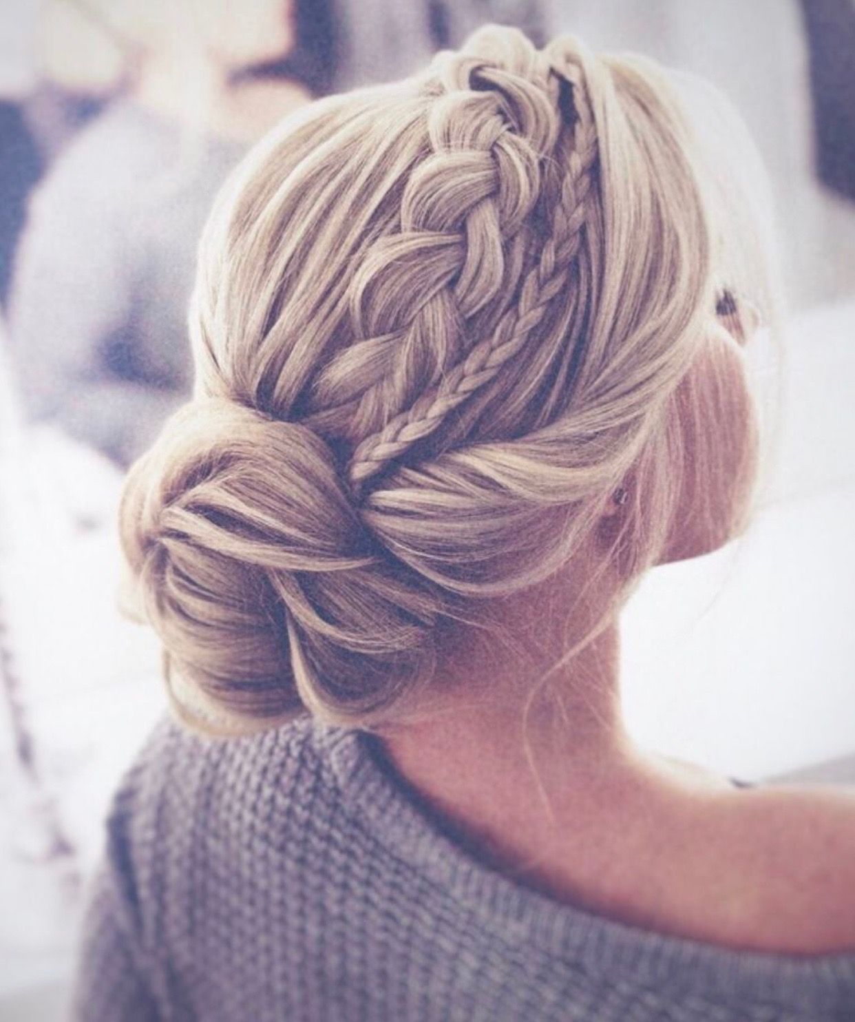 Super Stylish Braided Bun Hairstyle