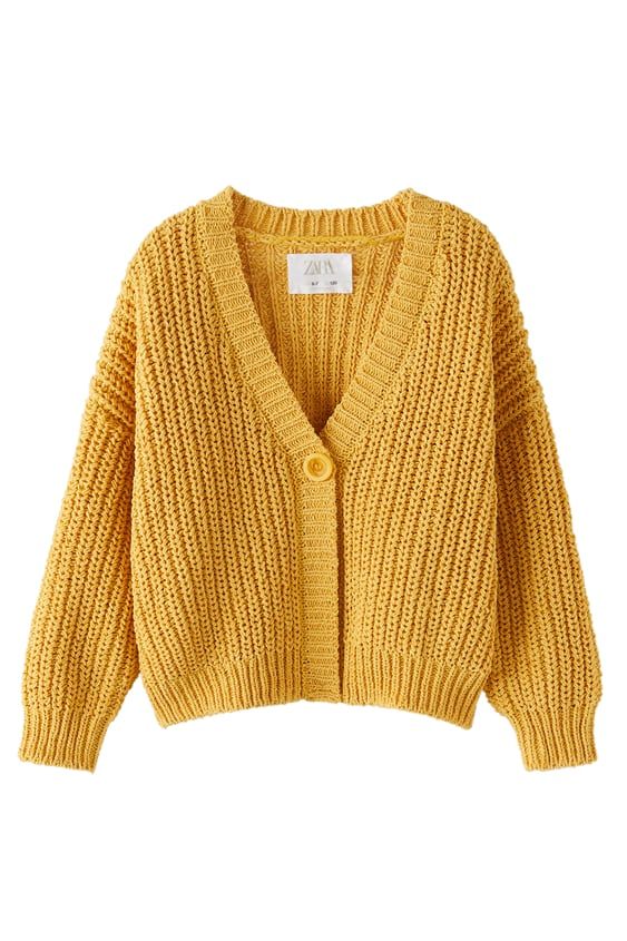 Yellow cardigan this winter just for you