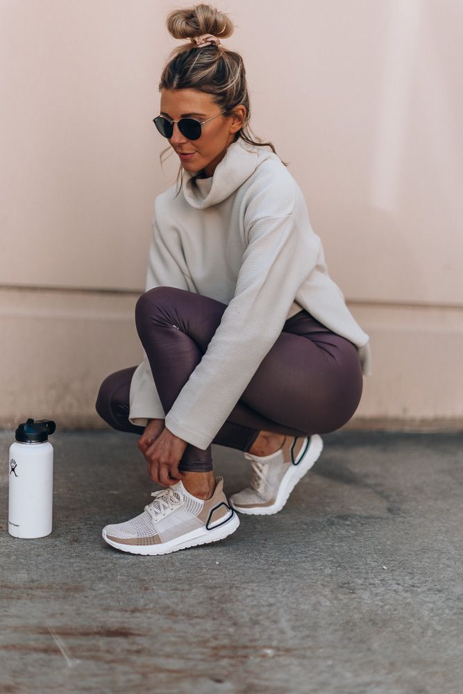 Soft and sleek purple leggings