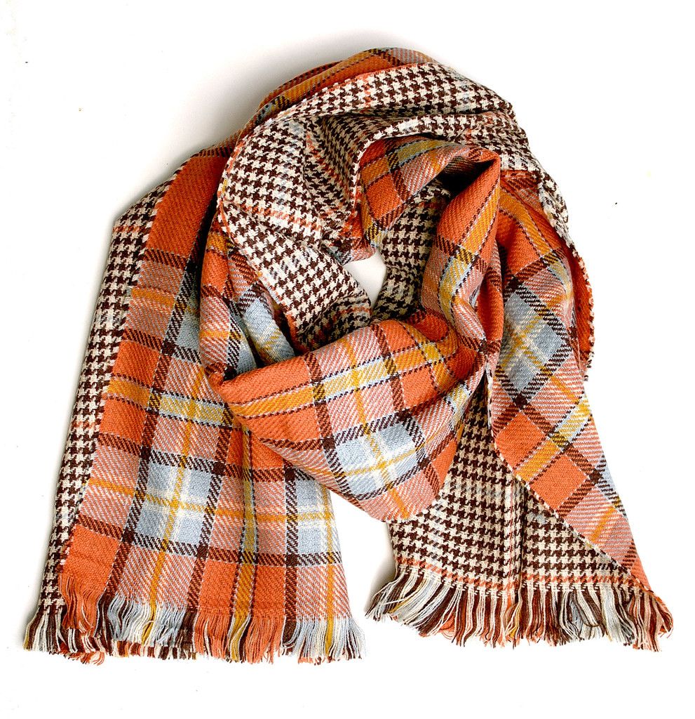 In winter get stylish look with tartan
scarf
