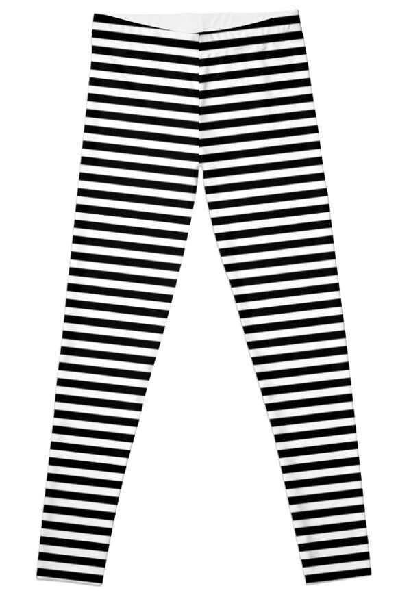 Classic black and white striped leggings