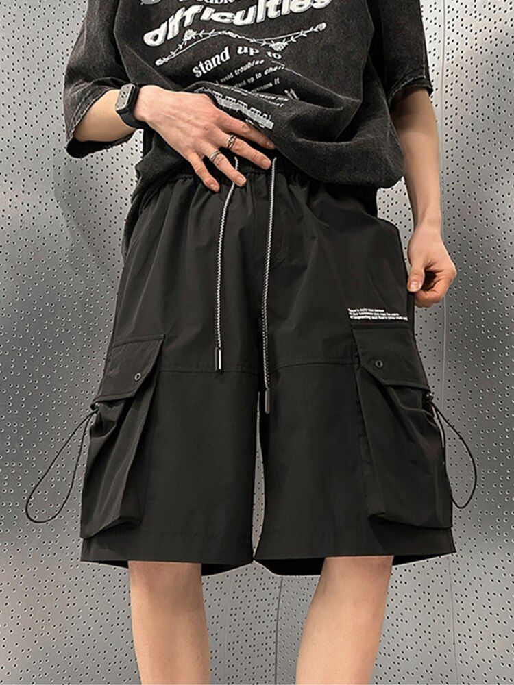Stylish black cargo shorts for men