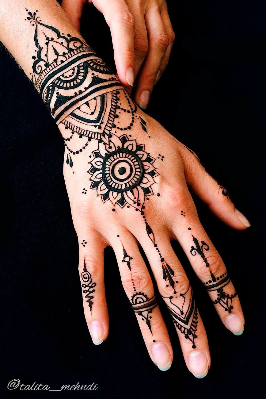 Stunning Back Hand Henna Designs