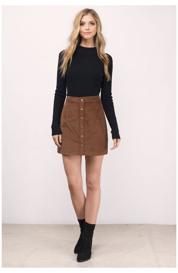 Stylish Button Front Skirt Outfits