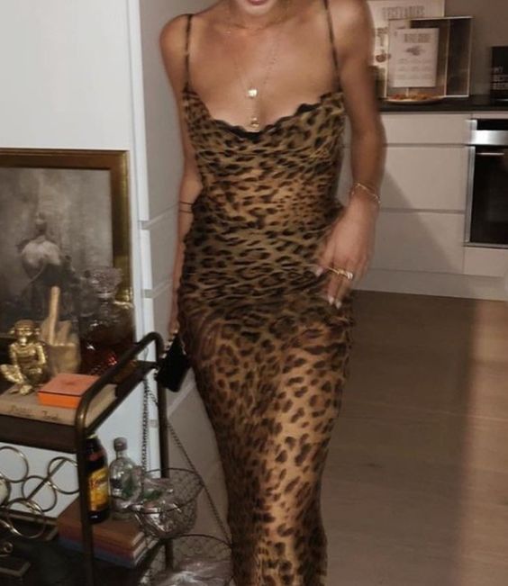 Going mad over choosing the leopard print
dress