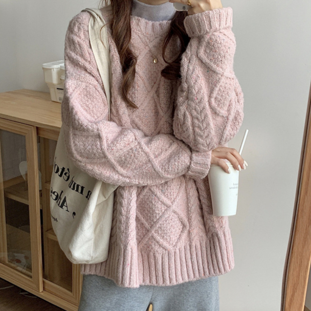 This winter go crazy with pink sweater