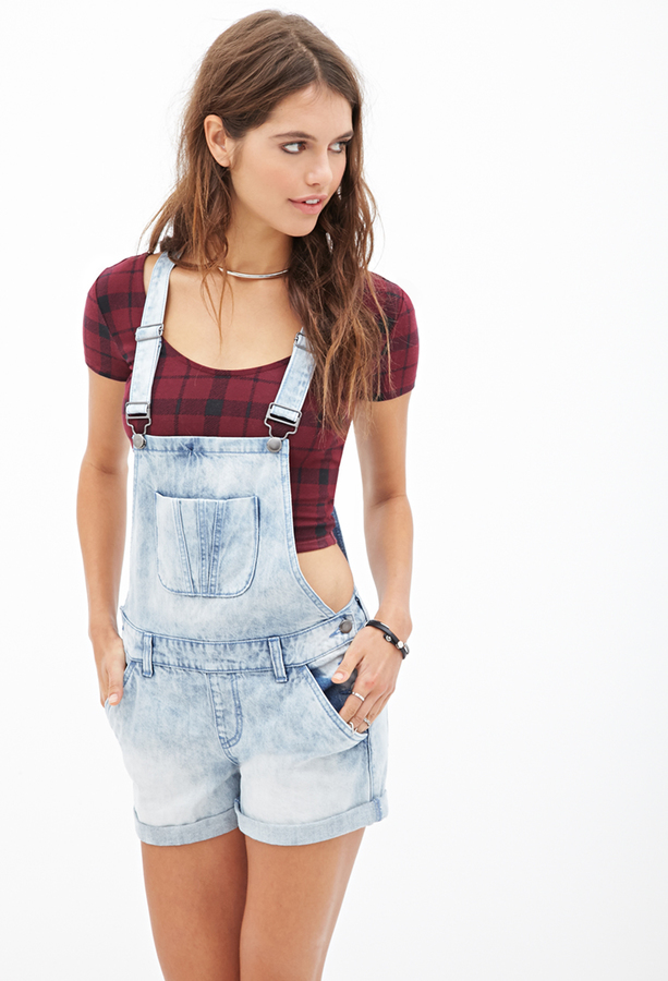 ... forever 21 mineral wash overall shorts ... nqhdrfo
