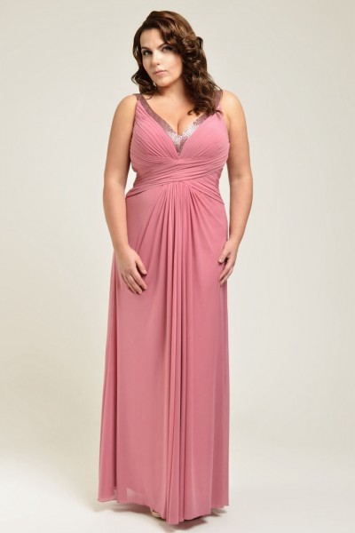 a-line straps floor-length chiffon fabric plus size bridesmaid dresses with  beading style ifsrzyg
