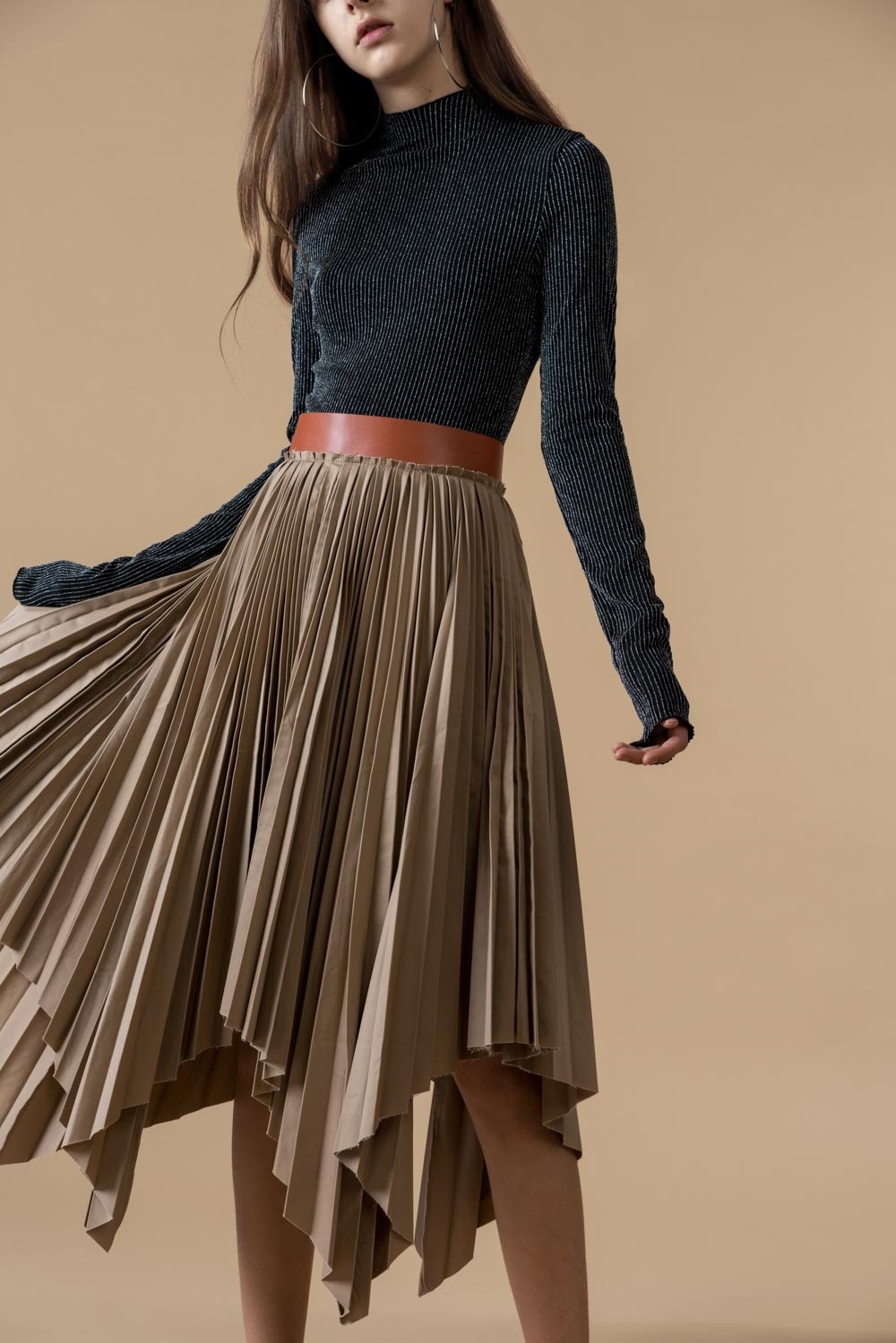 belted pleated skirt oeuzfwn