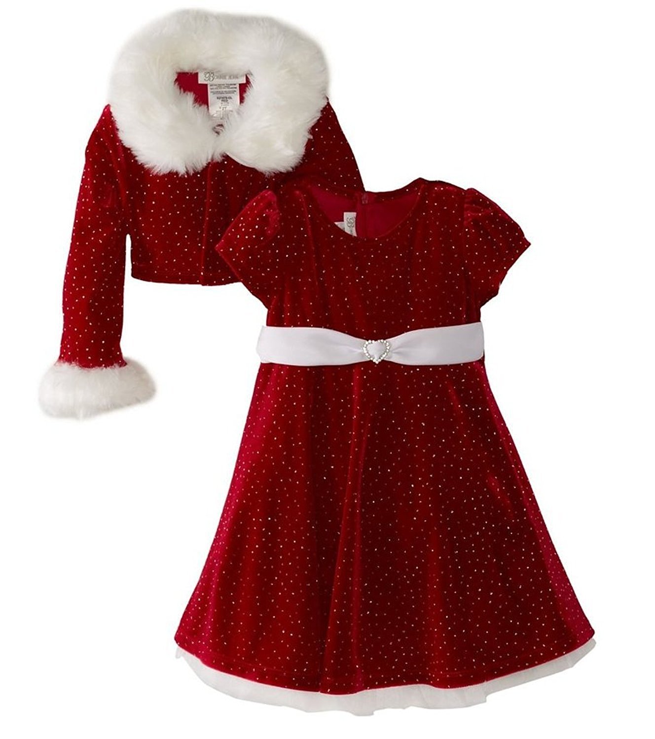 christmas dresses amazon.com: bonnie jean girls christmas dress velvet sparkle dress with  jacket: special tmqmpra
