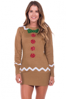 christmas dresses womenu0027s gingerbread sweater dress mvxfokw