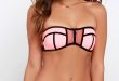 cute coral bikini - bandeau bikini - strapless bikini - $136.00 idpxyxq