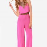 cute pink jumpsuit - lace jumpsuit - wide-leg jumpsuit - $47.00 bxnbtea