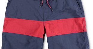 free world cutback navy u0026 red nylon board shorts ... sshxtkd