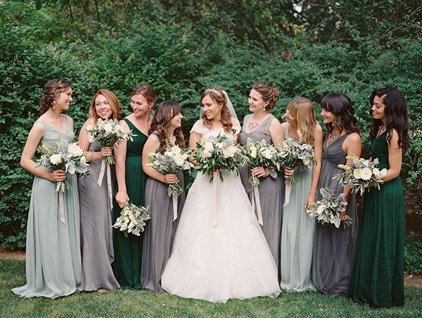 green bridesmaid dresses spring wedding at the inn at park winters - emily u0026 mike. mixed lbvdyaz