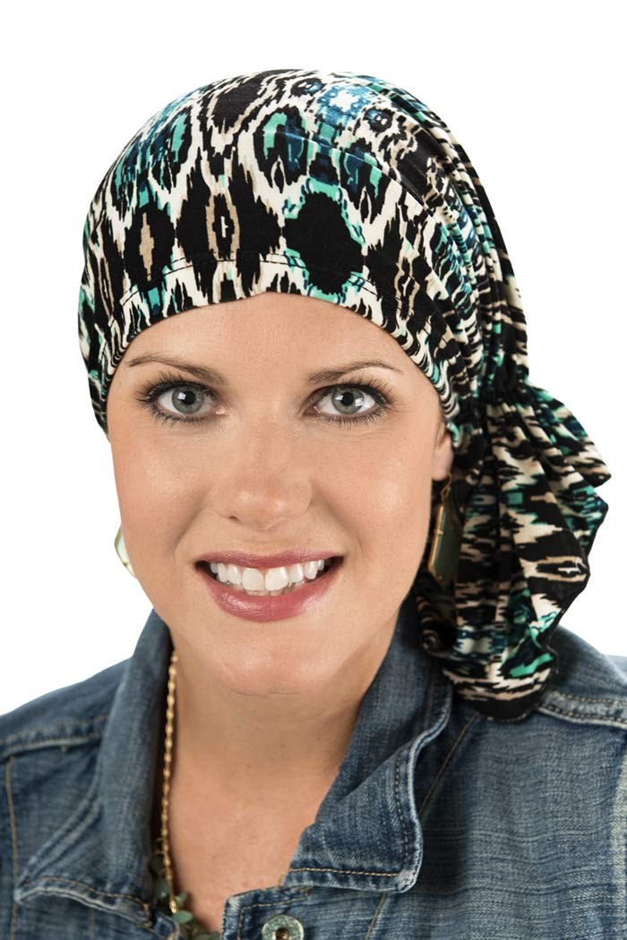 head wraps slinky headwrap pre-tied scarf - with ruffles worn to the side wxpehuq