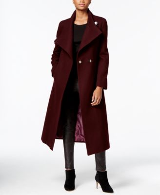 kenneth cole asymmetrical belted maxi wool coat pffnvvx