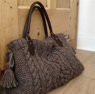 knitting bags papertoclothstore. aran hand knitted handbag with real leather handles ahvdscz