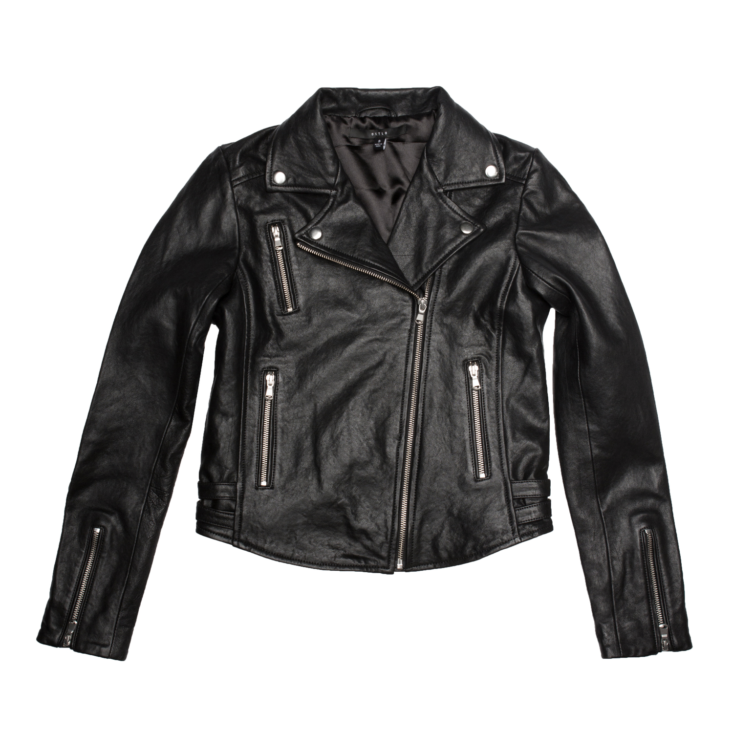 leather jacket womens leather moto jacket with silver hardware $350 | dstld lbdptde
