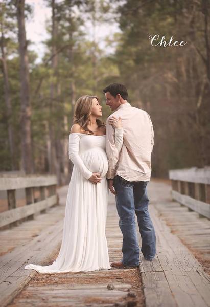 maternity gowns ... miriam gown - long sleeve maternity gown - off the shoulder dress lxbpnso