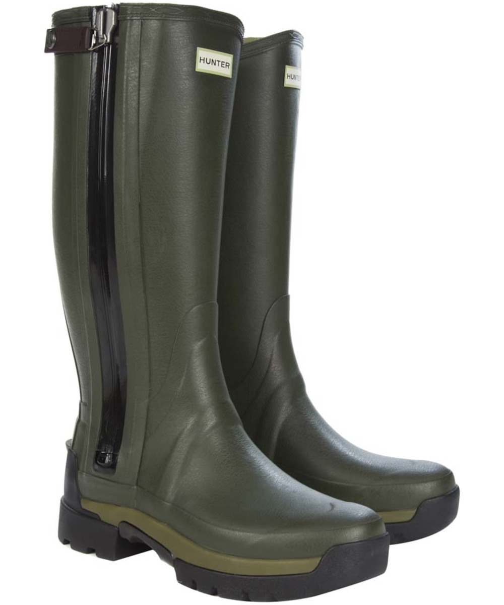 menu0027s hunter field balmoral technical zip wellington boots - dark olive uobcdpv