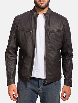 mens ionic black leather jacket unrysvq