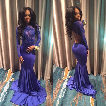 mermaid prom dresses 49%off sexy blue mermaid long sleeves backless appliques prom dresses 2018  open dkgavlf
