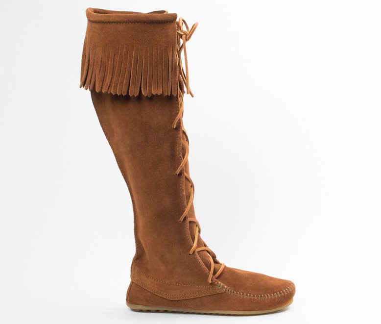 moccasin boots front lace knee high boot (women) | 1422 | brown | 4 pfxrrcs