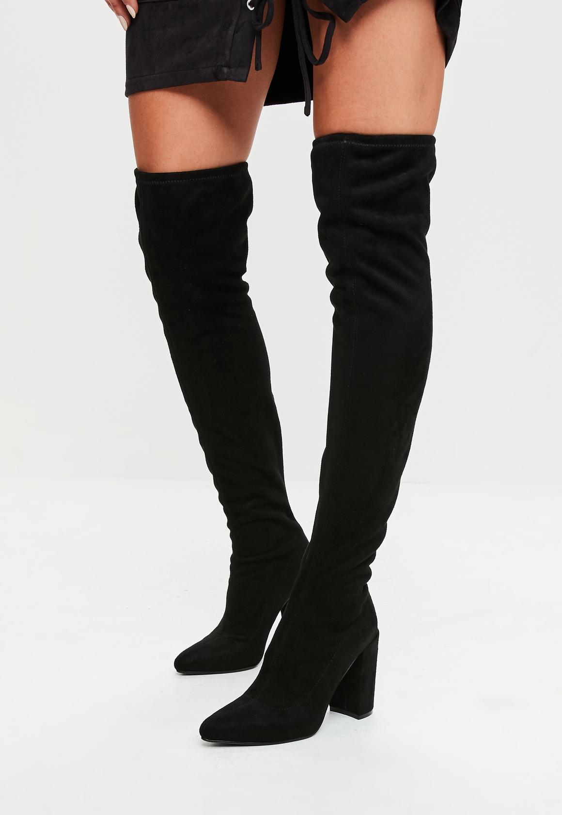 over knee boots black faux suede over the knee boots lynbwny
