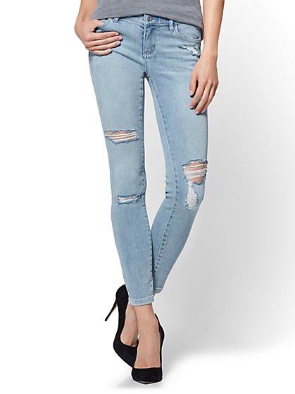 petite jeans soho jeans - destroyed legging - blue supreme wash - petite - new hkbtfxl
