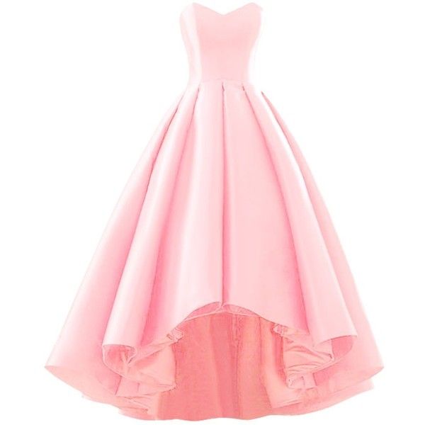 pink dress fluorodine women sweetheart short front long back a line high low prom dress ievteca