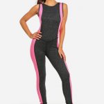 pink jumpsuit womenu0027s sports workout gym fitness jumpsuit with open back (pink) gnajxlw