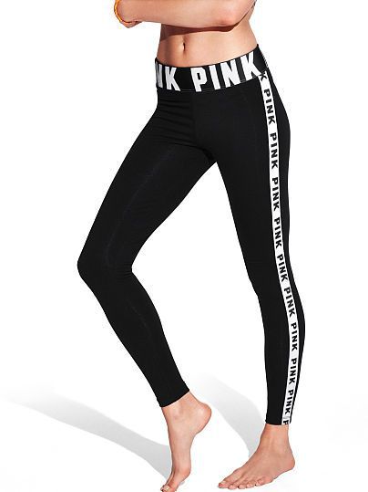 pink leggings logo stripe yoga leggings - pink - victoriau0027s secret yiqepup