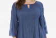 plus size tops pleated keyhole tunic. vzhecvn