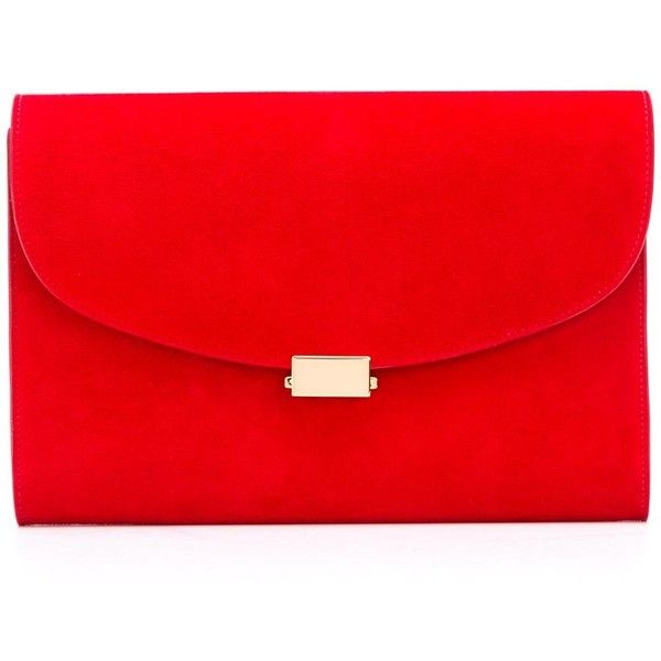 red clutch bag mansur gavriel envelope clutch bag ($772) ❤ liked on polyvore featuring bags, pmjkjbk
