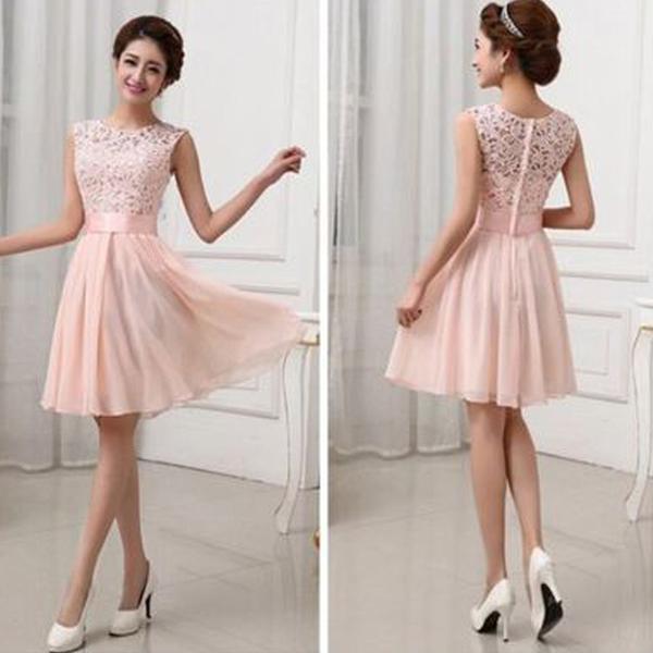 short bridesmaid dresses beautiful junior blush pink lace top small round neck short wedding  bridesmaid uvhcwsi