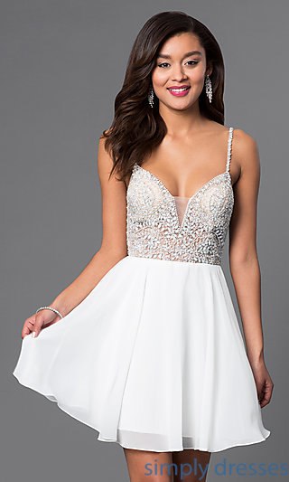short white dresses short jewel-embellished sweetheart party dress . tsieodl