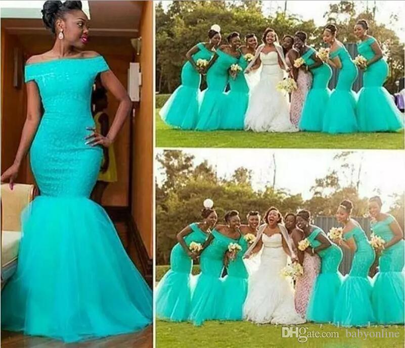 teal bridesmaid dresses 2017 aqua teal turquoise mermaid bridesmaid dresses off shoulder long  ruched tulle pjzioev