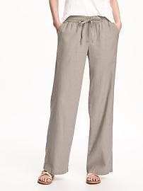 trousers for women mid-rise linen-blend pants for women cnwajdh