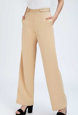 trousers for women thelabellife beige regular fit trouser dqhtkhj