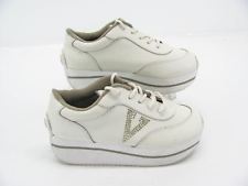volatile shoes volatile women white leather rhinestone lace up platform sneaker shoe 6.5m  #fg emwxbwt
