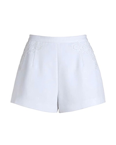 white shorts white high waist shorts with embriodery sh0160015-2 xqwesfs