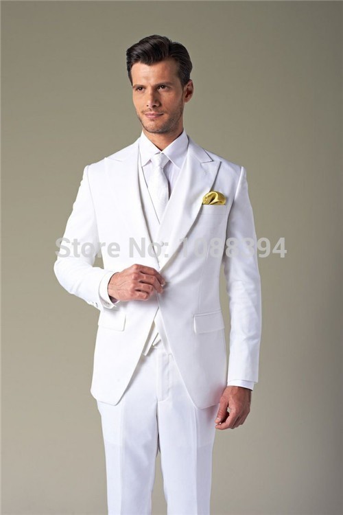 white suits for men handsome one button 3 piece white men wedding suit groom tuxedos slim fit coqgzem