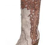 womens cowboy boots corral womens laser overlay cowboy boots - cognac/sand fhytrit