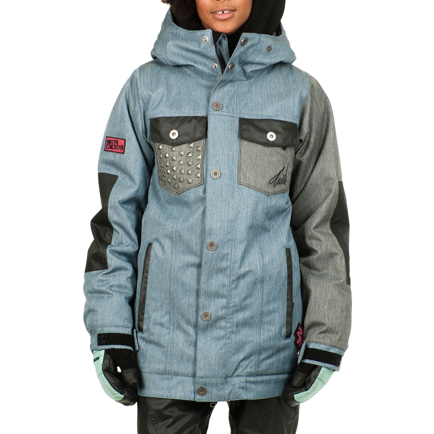 womens snowboarding jackets nikita katla jacket (denimblue/jet black) womenu0027s snowboard jacket rtgyrbu