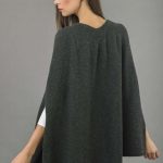 ... pure cashmere plain knitted poncho cape in charcoal grey 4 ... hhngqxt