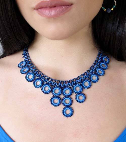 blue chic crochet necklace - silk and wool crochet - high5humans ulpqxzn