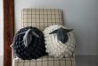 bobble sheep pillow | easy knitting projects you can diy in this cold nefubzq