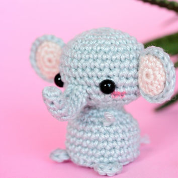 crochet animals amigurumi elephant crochet, mini elephant plush, tiny crochet elephant  plushie, stuffed animal qaxfkmh