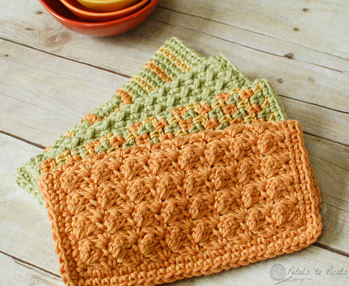 crochet dishcloth patterns crochet dishcloths u2026 4 quick and easy crochet dishcloths patterns |  www.petalstopicots.com rewsodz